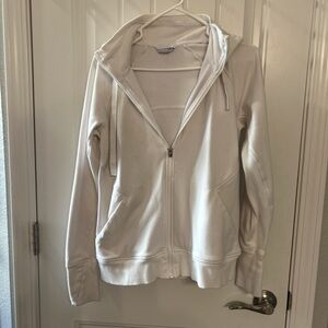 Athleta white Zip-Up Hooded Jacket